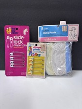 Vintage NOS Water Proof Cloth Diaper Covers Washable Diaper Pins Sealed