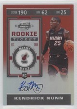 2019 Contenders Optic Rookie Ticket Variation Red Prizm Kendrick Nunn Auto 12av