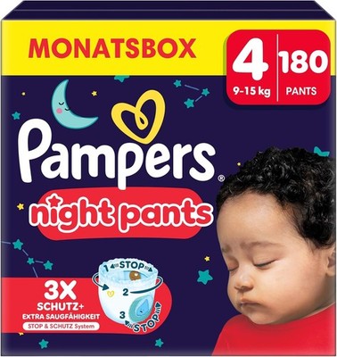 Pampers Night Pants Größe 4, 180 Windeln, 9-15kg, Pampers Night Pants, Schutz