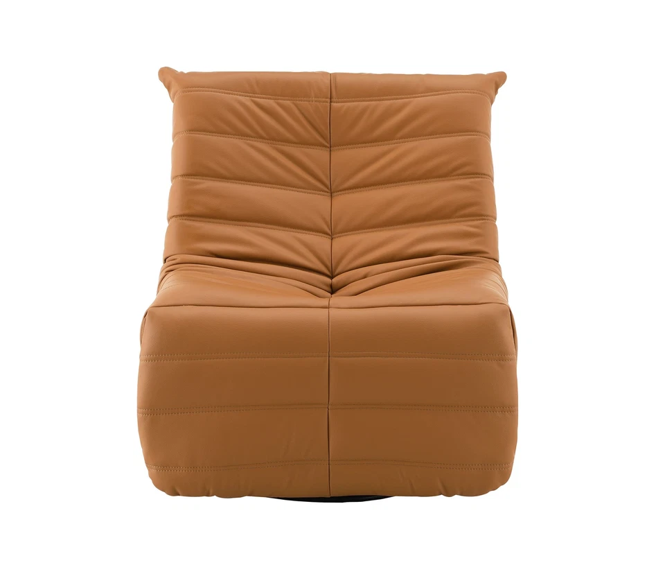 ACME Talmon Imitación Cuero Planeador Reclinable Tapizado con Giratorio en Naranja Foto 3 de 4