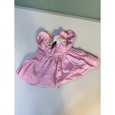 Vintage Pink Baby Doll Dress Lace Trim Ruffles Short Sleeve