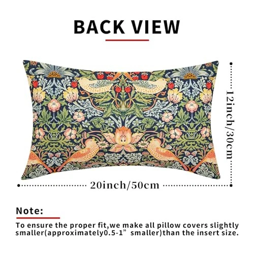 Sage Green Teal Blue Floral Lumbar Pillow 20" x 12" (Pack of 2) Green Floral - Image 2 of 4