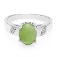 Cavill Ring 1,1Ct Chrysopras Oval 925 Silber Weiß Topas Damen Schmuck