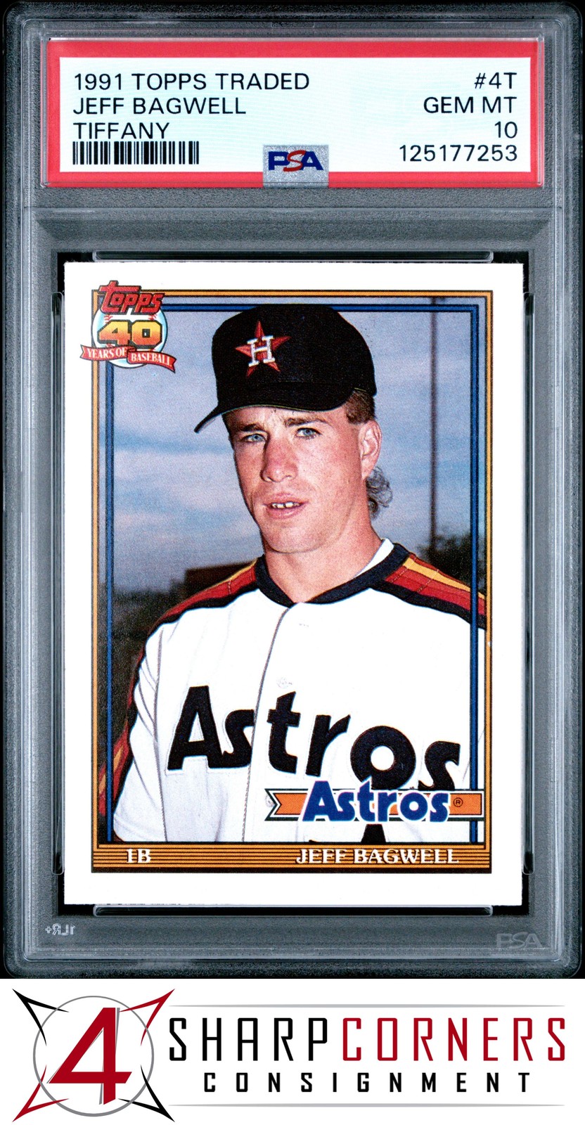 1991 TOPPS TRADED TIFFANY #4T JEFF BAGWELL RC HOF PSA 10