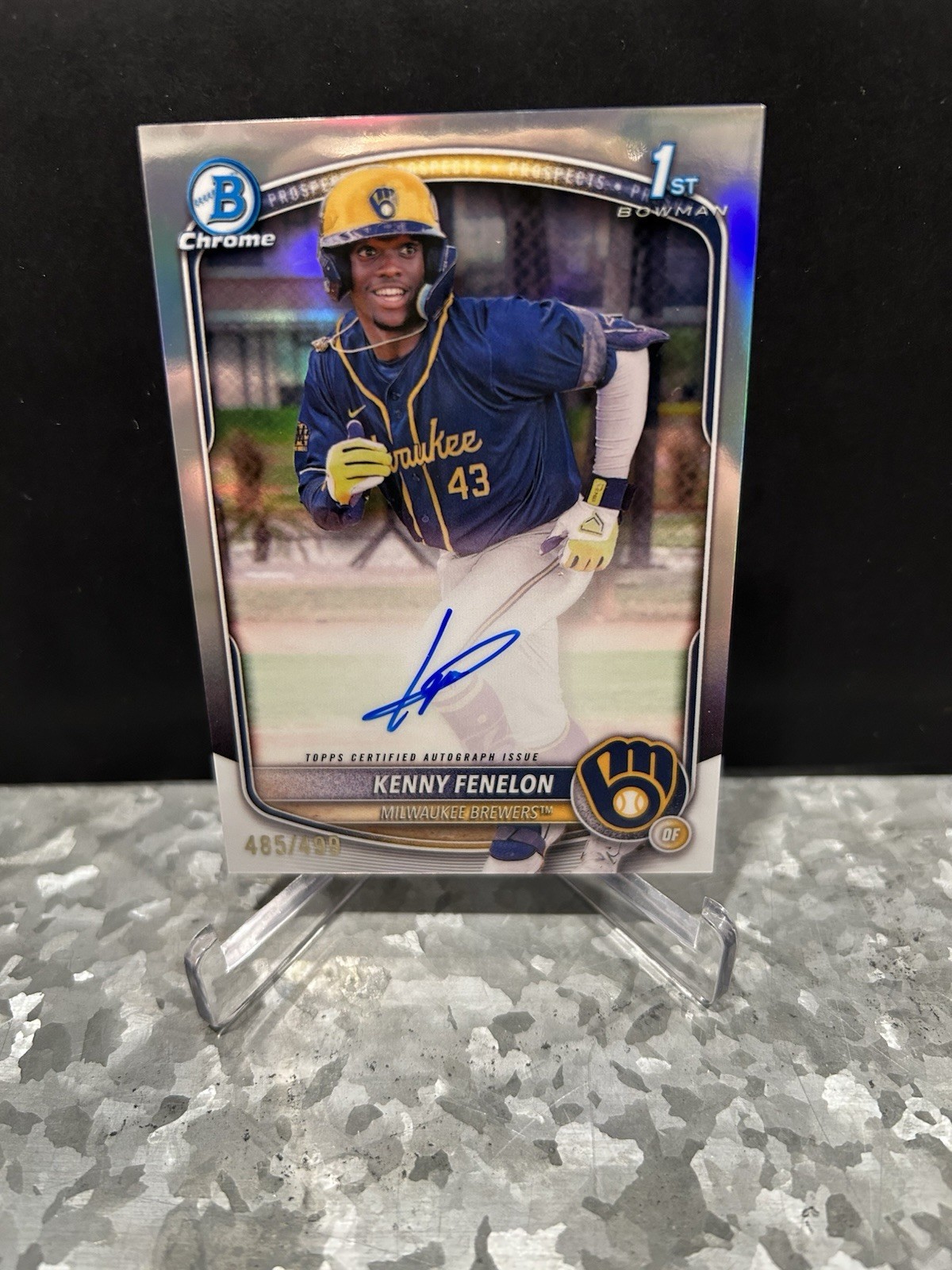 2025 Bowman Chrome Kenny Fenelon Chrome Refractor Auto 485/499 Brewers CPA-KF🔥