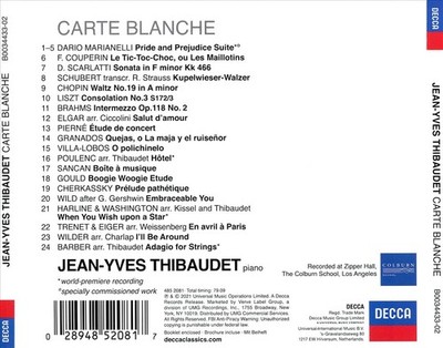 JEAN-YVES THIBAUDET CARTE BLANCHE NEW CD