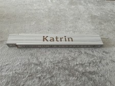 Zollstock Meterstab Gliederstab weiß personalisiert mit Namen „Katrin“