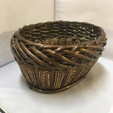 Rustic Oval Woven Wicker Basket Home Decor Medium Brown Seagrass Bohemian