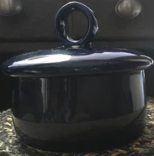 Butter Bell Sweeze 4” crock butter keeper cobalt blue ring handle