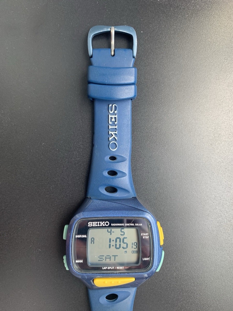 Seiko SUPER RUNNERS Radiowave Control Solar S750 Mens Digital