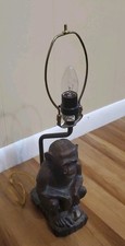 Vintage Seated Monkey Table Lamp Chimpanzee Resin Unique Working