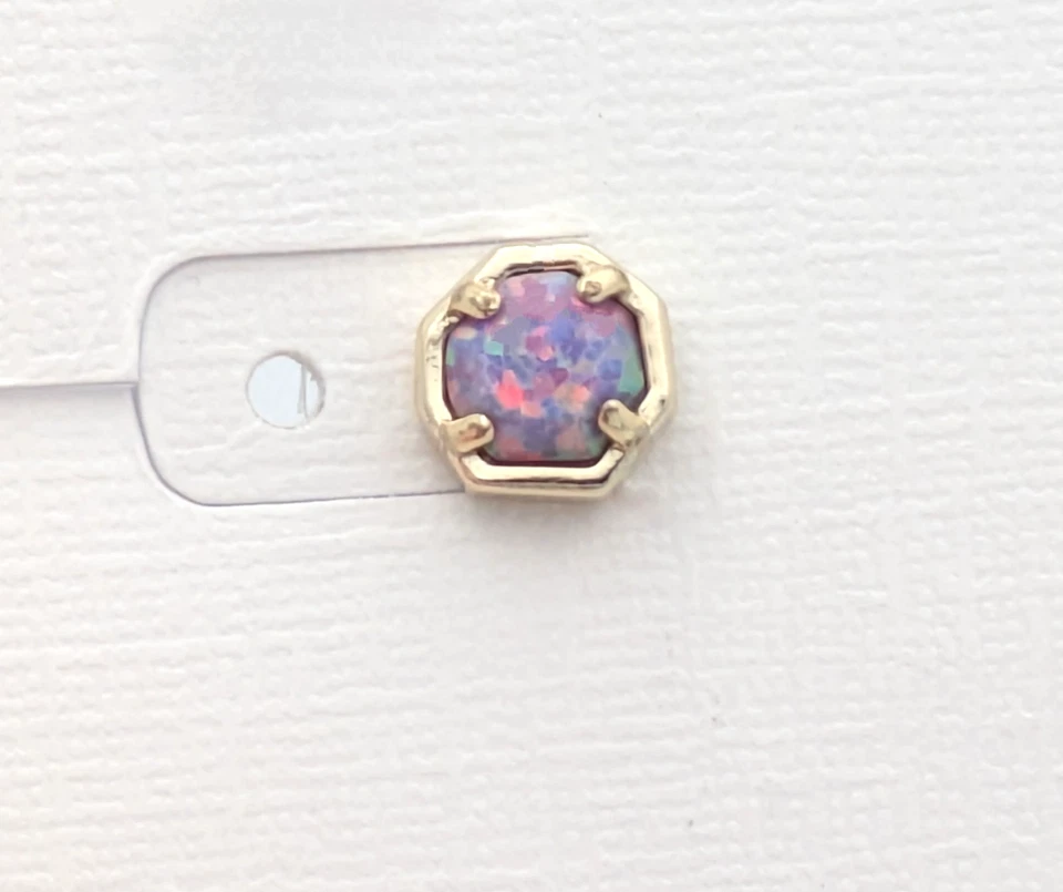 Kendra Scott Gold Plated Stud Earrings in Lavender and Pink Lab Created Opal - Image 2 of 3