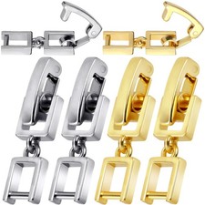 6pcs Bracelet Extenders, Fold Over Necklace Jewelry Clasps, Watch Band Extension