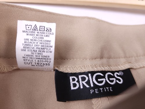 NWT Vintage Briggs Petite Women's 12P Khaki Made In U.S.A. High Rise Straight - Picture 5 of 10