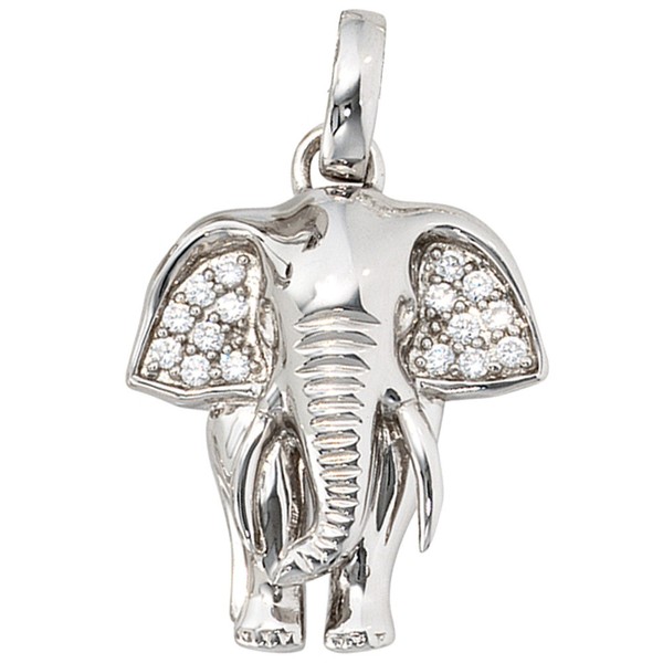 "Jobo \"44684\" AnhäNger Elefant 925 Sterling Silber Rhodiniert Mit Zirkonia Kette"-image