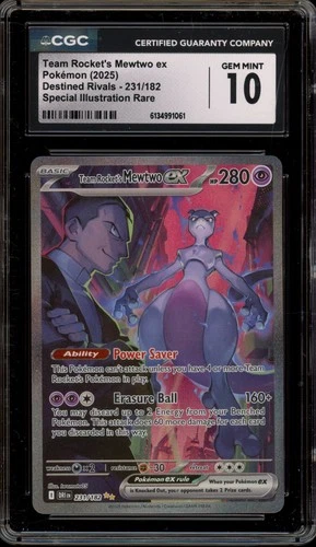 Pokemon Team Rocket's Mewtwo ex Destined Rivals SIR #231 CGC 10 Gem Mint