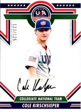 Cole Kirschsieper signed baseball card 2022 Panini Stars & Stripes #CNTSCK