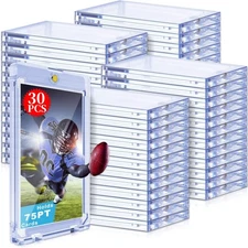 🎁30pack Magnetic Card Holders Trading Sports 75pt One-Touch UV Protection Cover