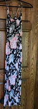 Loft Outlet Multi Color Floral Print Spaghetti Strap Maxi Dress Sz Xs