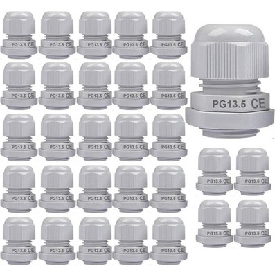 Gebildet 30Pcs PG13.5 Cable Gland, Plastic Wire Protector IP68 PG13.5-W 