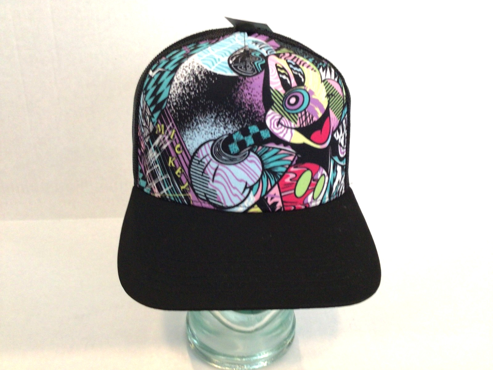 Mens NEFF Disney Mickey Mouse Hat Snapback Adjustable Neon Multicolored Trucker