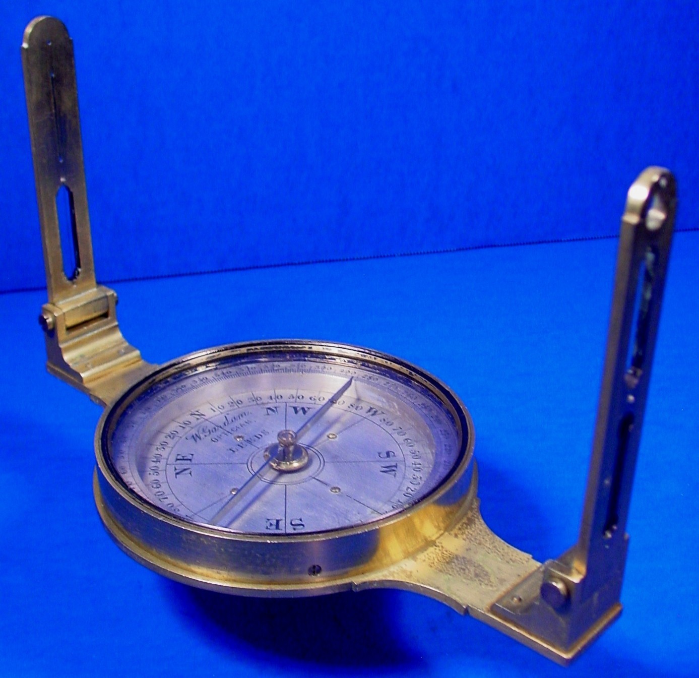 1848 William Gardam Compass folding Sight Vanes -  Rare Early Compass