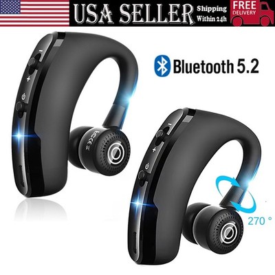 2PC Bluetooth Headset Wireless Noise Cancelling Driving Trucker Headphone Earbud