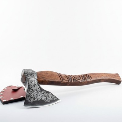 Custom Hand Forged Viking Axe Hatchet Engraved Carbon Steel Bearded Tomahawk