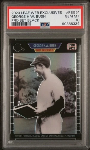 President George H.W. Bush 2023 Leaf Pro Set Black YALE #d /49 PSA 10 Pop 1 ??
