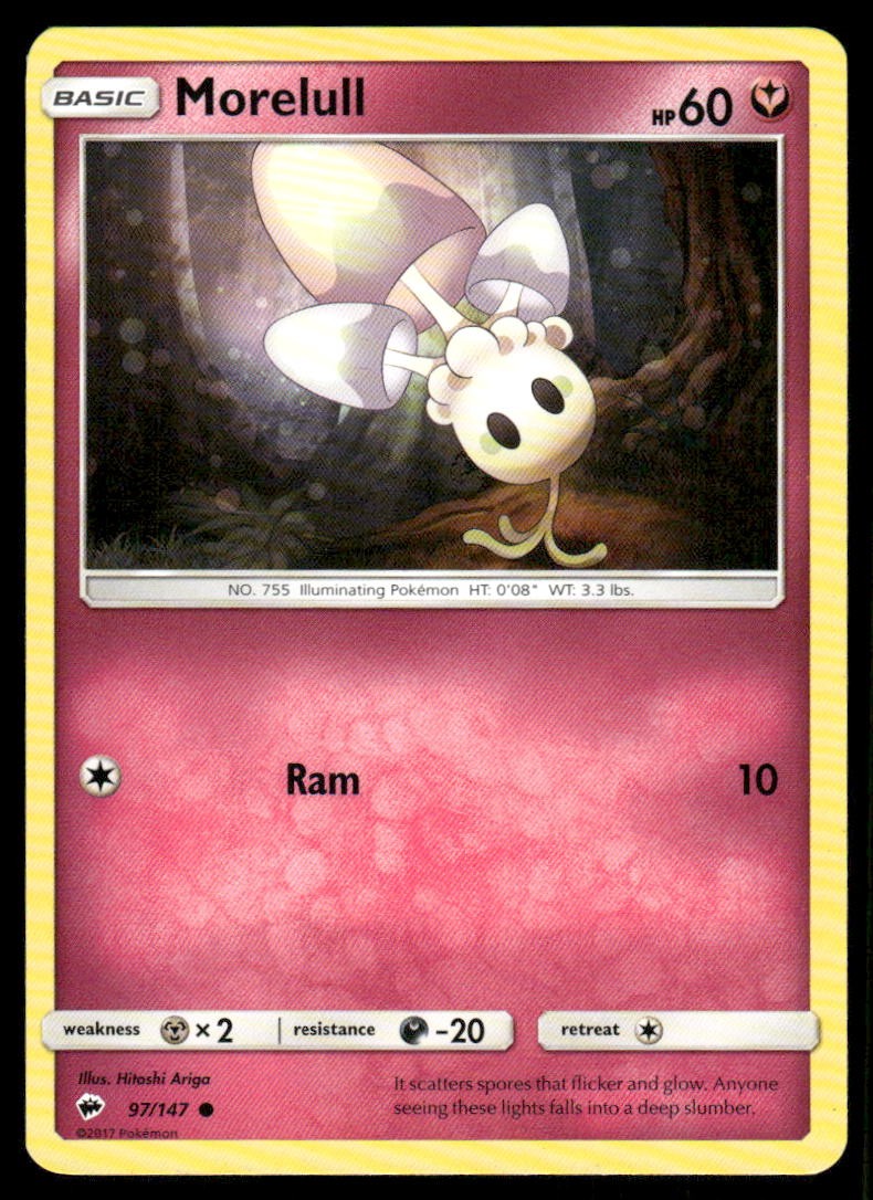 Morelull 97/147 Common Burning Shadows Pokemon Moderately Played