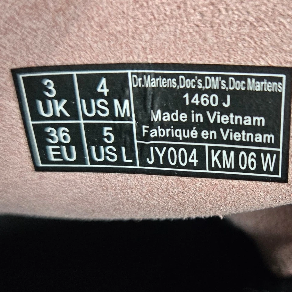 Dr. Martens 1460 J розовый лакированная кожа ботинки Junior / детский размер 4 стороны молнии - Изображение 3 из 4