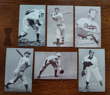 6-1947-66 Brooklyn Dodgers MLB Exhibits Baseball Cards w/ Peewee & Campanella EX