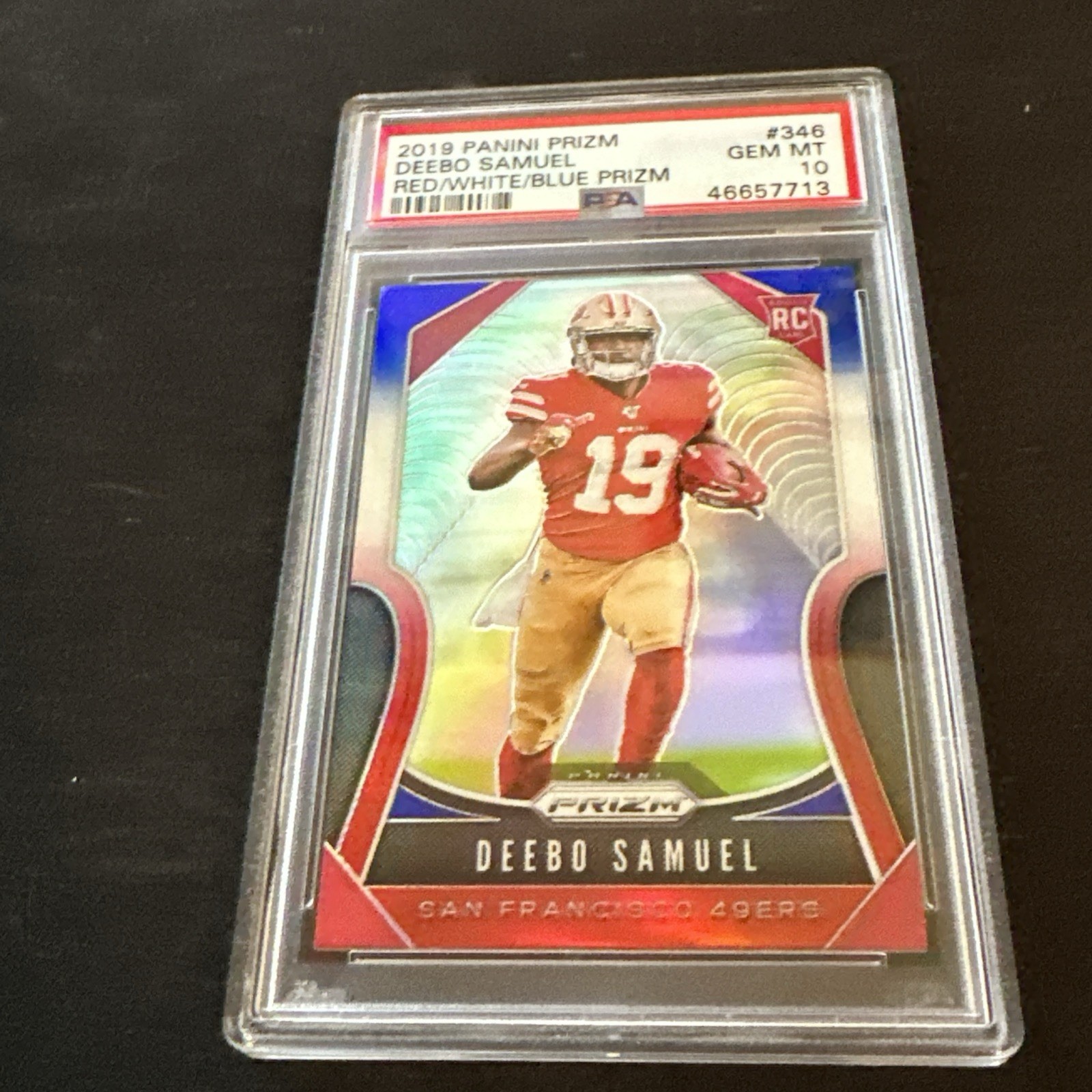 2019 Panini Prizm Deebo Samuel Red White Blue RC PSA 10