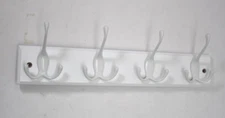 Songmics Home White Wall Mounted Coat Hooks Hanger 4 Hooks 15-3/4" x 3"
