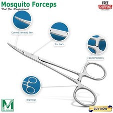 Hemostat Locking Forceps Mosquito 5.5" Surgical Dental Curved Instruments
