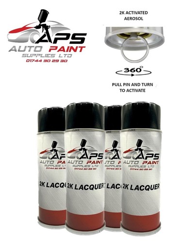 X4 APS 2K Klarlack Aerosol Sprühfarbe 400ml HÄRTER AKTIVIERT Hochglanz - Bild 1 von 3