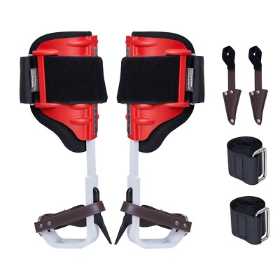 Tree Climbing Spikes Set Climbing Spurs Gear Aluminum Adjustable Climber Red