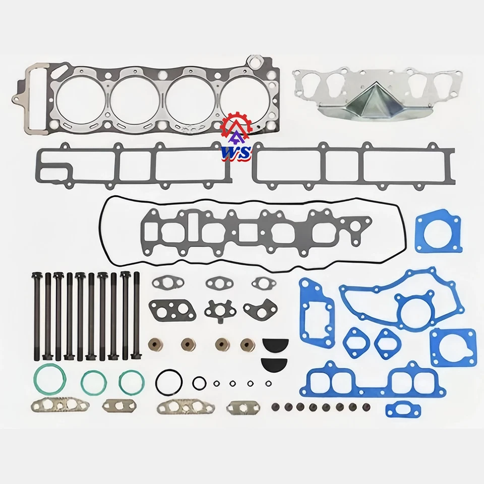 Cylinder Head Rocker Arm Head Gasket Set w/ Bolts For 85-95 Toyota 22R FE 2.4L - Image 3 of 4