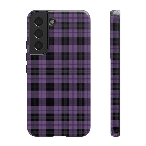 Personalized Purple And Black Plaid Tough Case For iPhone, Galaxy and Pixel - Picture 237 of 272