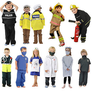 Children’s Kids Boys Girls Emergency Services Fancy Dress Up Costume ...