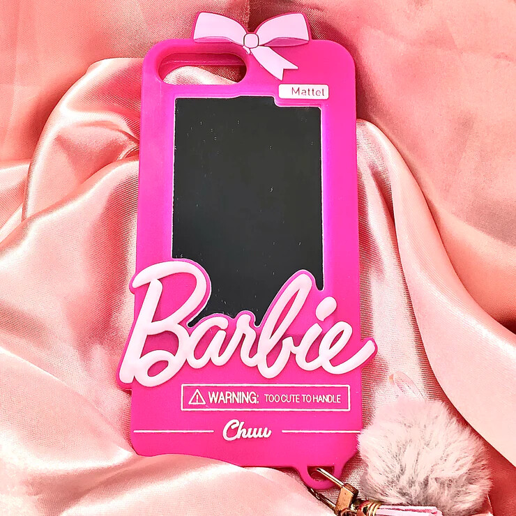 Pink Barbie Mirror Phone Case For iPhone 11 Pro X Xr Xs Max Case Soft