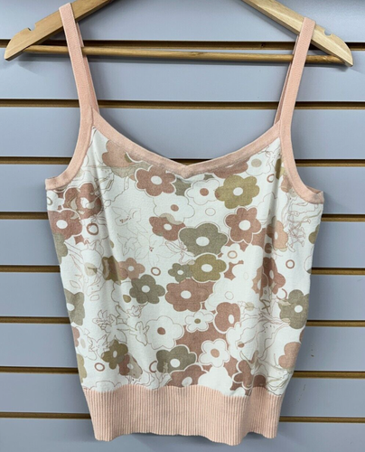 VTG Gap Floral Tank Top Size M Cottagecore Boho Hippie 90s Baby Y2K Spring Swtr