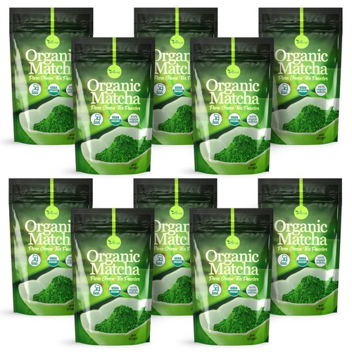 10 Pack Organic Matcha Green Tea Powder 4oz 40oz Total Pure Culinary Grade Latte - Picture 1 of 8