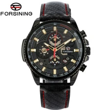 Luxury Forsining Men Automatic Mechanical Wrist Watch Leather Band Luminous Hand