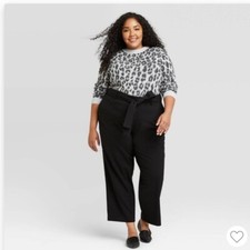 Women's High-Rise Tie Waist Straight Pants - A New Day Pants SIZE 8