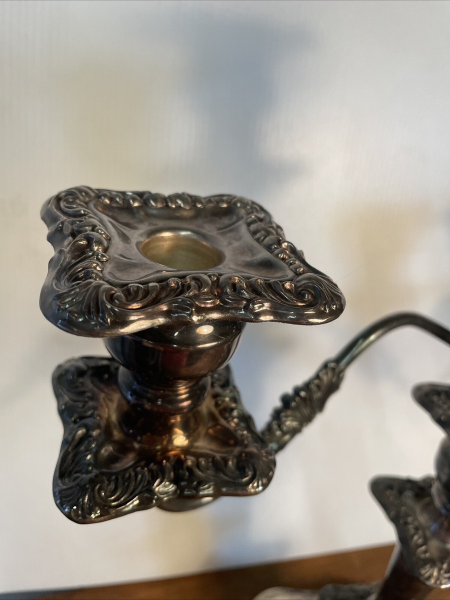 【Rogers & Bro】 ティルティングピッチャー　スタンド Candle Stick Holder Set of 2, F.b.rogers Silver Co. - Etsy