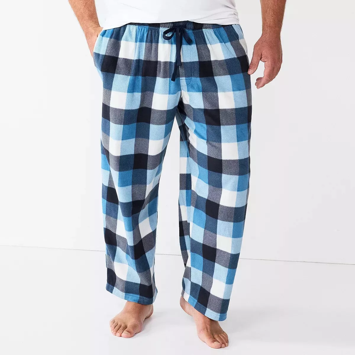 Linen-Blend Oversized Short Pajama Set in Gingham Check