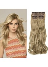 3 Pcs Pale Golden Blonde Synthetic hair extensions 20" clip in