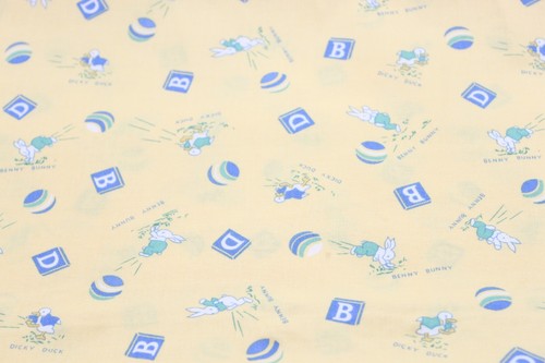 Moda Cotton Fabric Vntg Old Fashioned 30's Playtime Benny Bunny Duck BY THE YARD - Picture 1 of 9