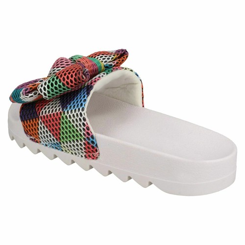 Venta Damas F1R0821 Deslizadores De Verano Con Lazo Multicolor De Spot On £5.99 - Imagen 5 de 9